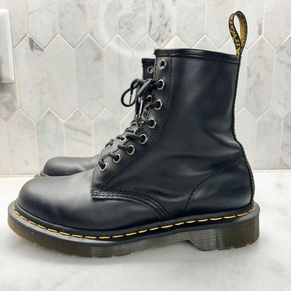 Dr Martens 1460 Nappa Leather Lug Sole Lace-Up Combat Boots Black Size 7 - Picture 3 of 8